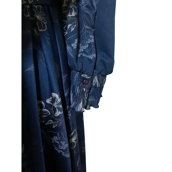 Vintage Ms Sugar Womens Sheath Dress L Ruffle Wrap Bodice Elastic Waist Fairy - Picture 5 of 8